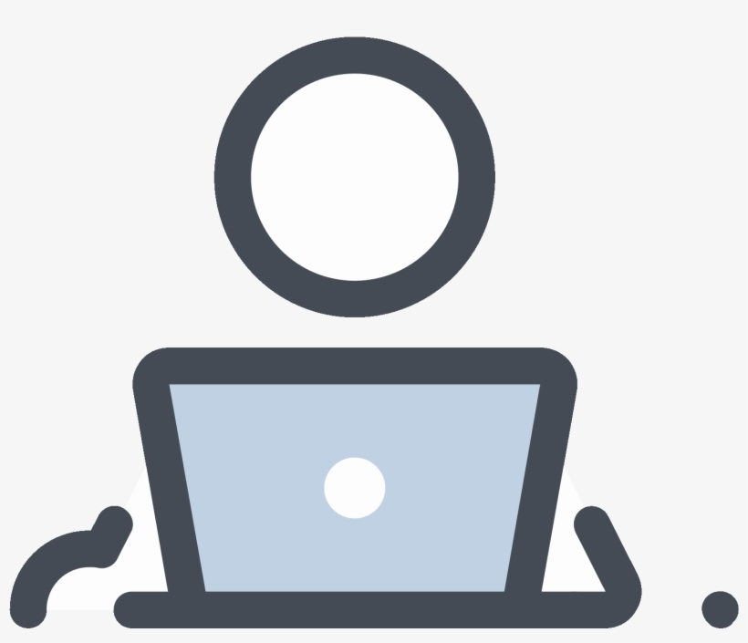 Working With A Laptop Icon - Circle, transparent png #4499151