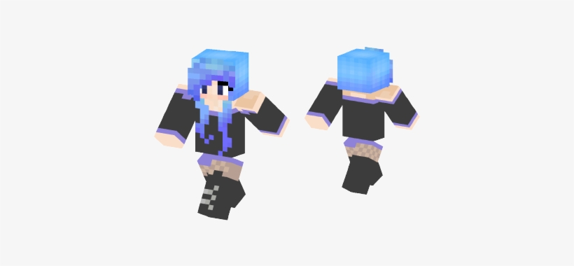 Minecraft Skin Blue Hoodie Girl, transparent png #450194