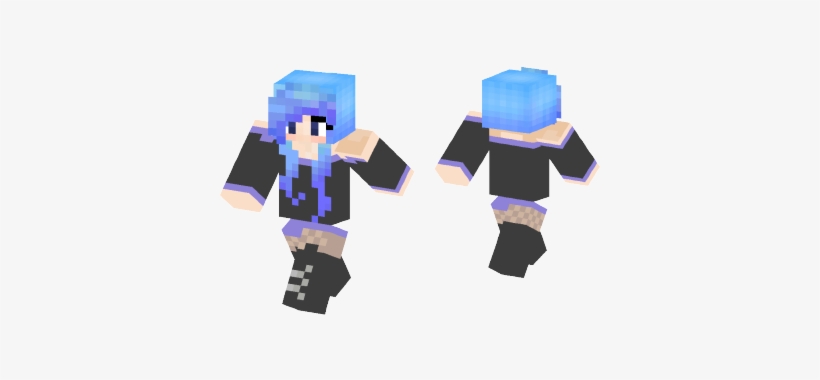 Minecraft Skin Blue Hoodie Girl - Free Transparent PNG Download - PNGkey