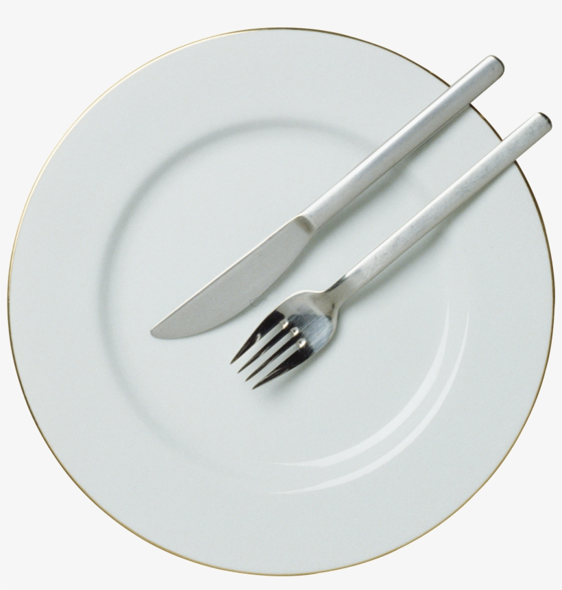 Knife And Fork On Plate, transparent png #450741