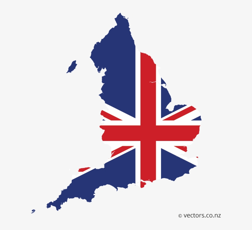 Uk Flag Vector Map Of England - Uk Map, transparent png #451468