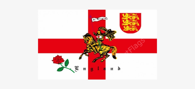 English Rose Lion Flag - St George English Flag, transparent png #451620