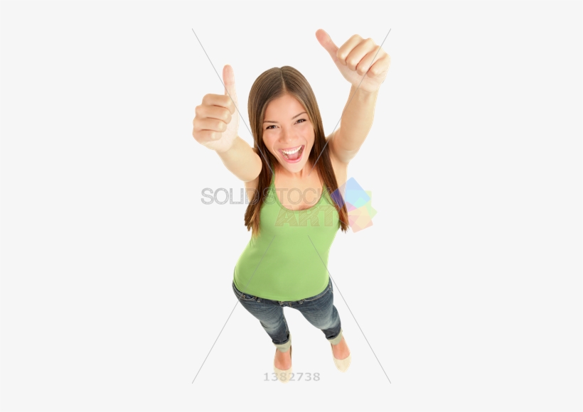 Stock Photo Of Smiling Asian Brunette Woman In Green - Happy Girls Png, transparent png #451759
