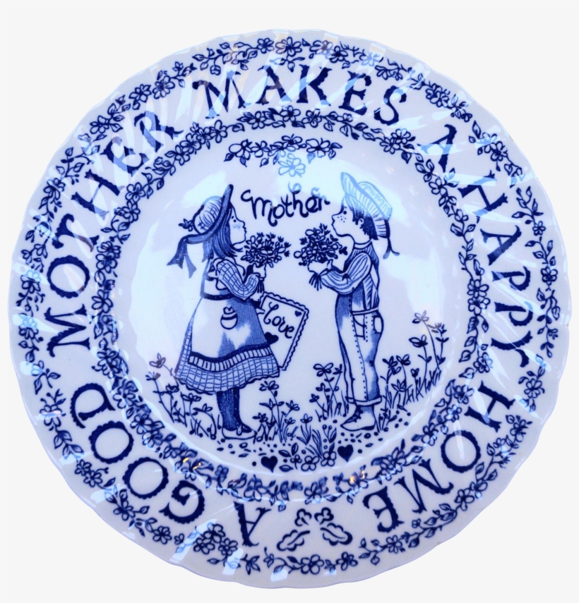 Royal Crownford Blue A Good Mother Makes A Happy Home - Royal Crownford Mother's Day Plate No Box, transparent png #451936