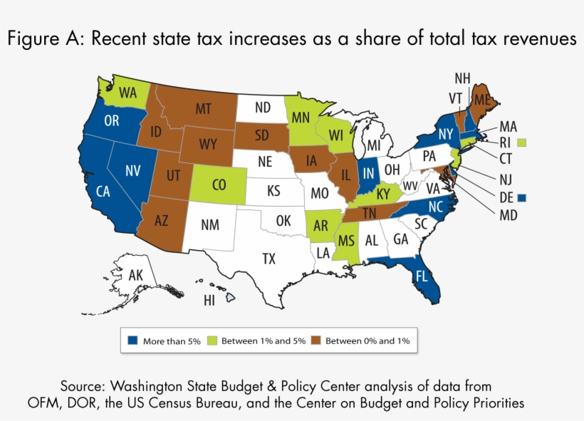 Figurea State Tax Increases Map - Taxes In Washington State, transparent png #451962