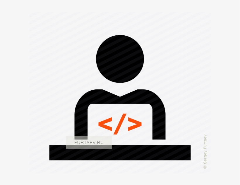 Vector Icon Of Male Software Developer Coding On Laptop - Graphic Design, transparent png #453785