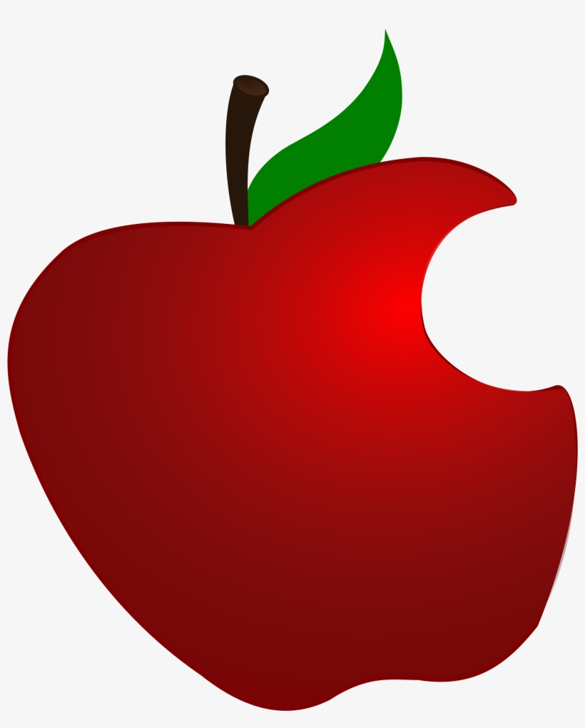 Teacher Red Apple Png Free - Bitten Apple Clip Art, transparent png #454883