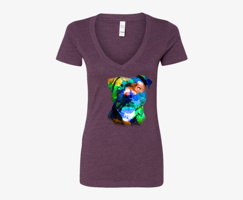 Watercolor Pit Bull - T-shirt, transparent png #455865
