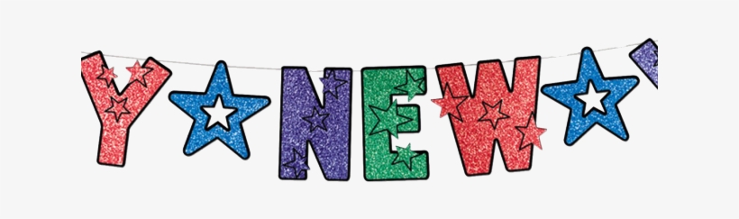 2019 New Year Start Wallpapers - New Years Glittered Happy New Year Streamer (set Of, transparent png #456971