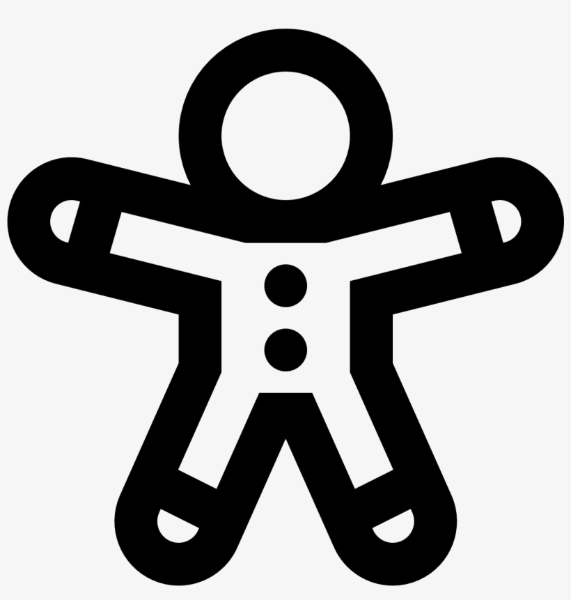Itsa Man With An Over Sized Head And Arms Stretched - Gingerbread Man, transparent png #457155