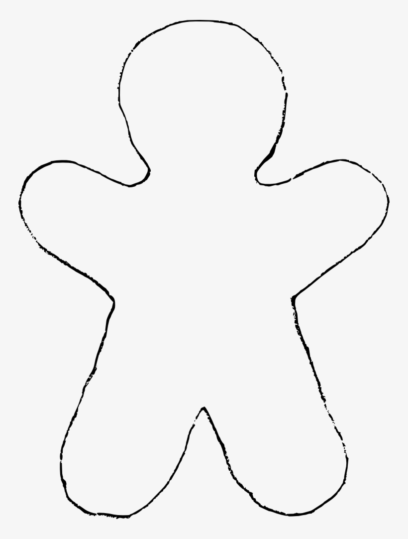 Bread Drawing Template - Gingerbread Man Template Png, transparent png #457195
