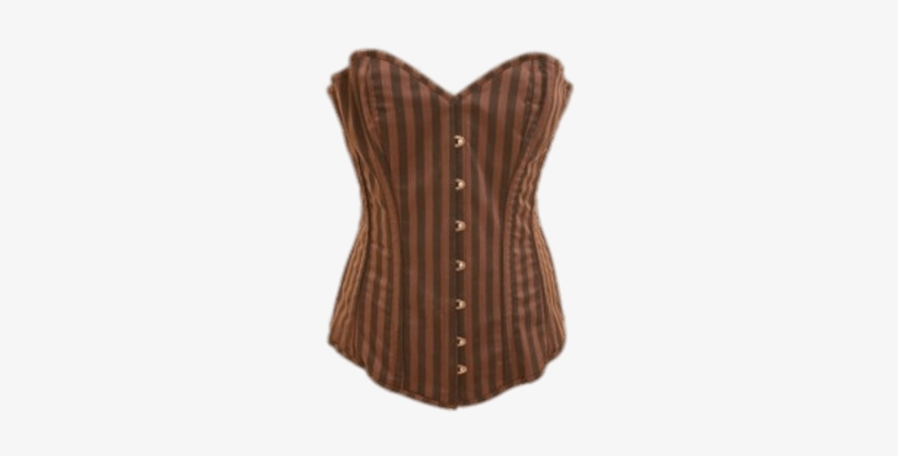 Brown Striped Corset - Corset, transparent png #457301