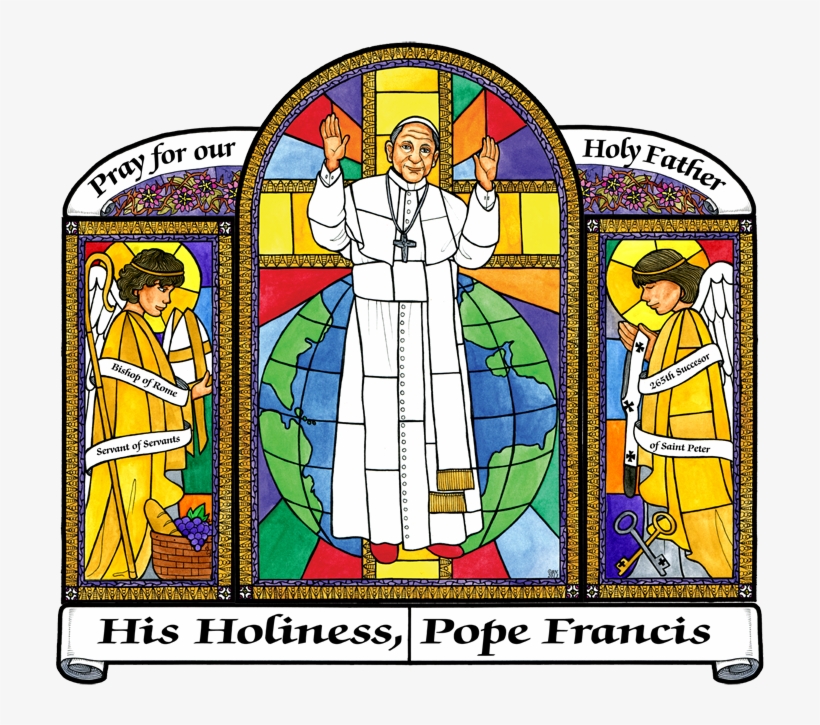 Pope Francis Stained Glass, transparent png #458083