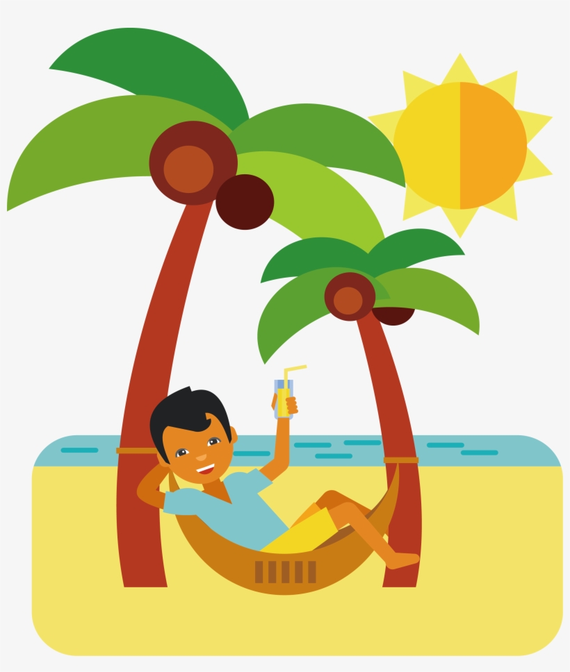 Vector Stock Cartoon Clip Art Vacation Time Transprent - Beach Vacation Cartoon, transparent png #458131