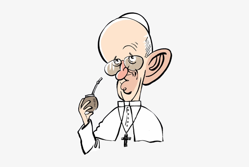 Free Clip Art Catholic Pope Francis - Pope Cartoon Transparent, transparent png #458319