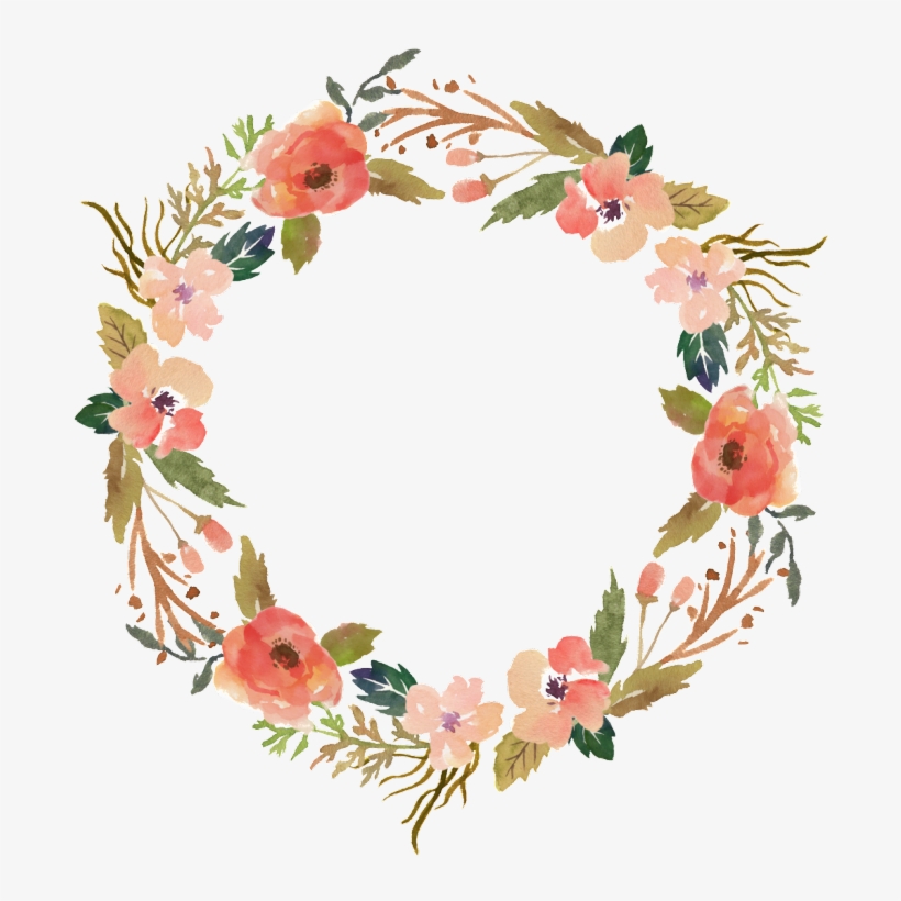 Flower Wreath Hand Painted Watercolor Transparent Ornamental - La Dolce Far Niente Sign, transparent png #459278