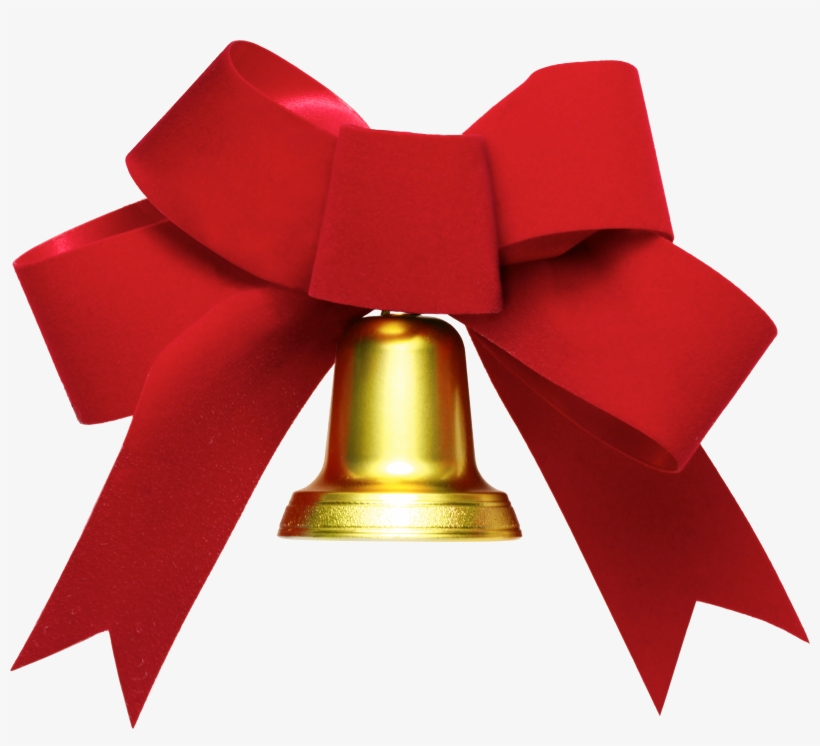 Christmas Bell Png - Bell With Ribbon Transparent, transparent png #4500238