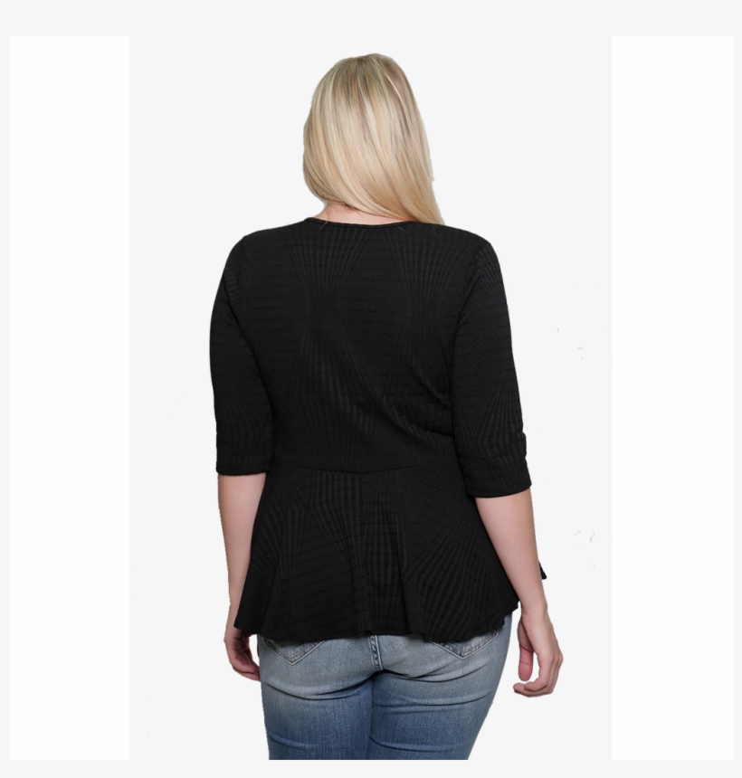 Plus Size Peplum Blouse With Plunging Corset Made In - Cardigan, transparent png #4502581