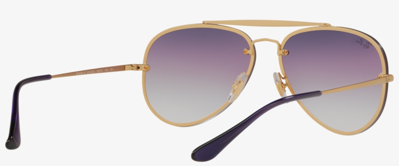 Sunglasses Ray Ban Aviator Blaze Gold Matte Rb3584n - Reflection, transparent png #4502604