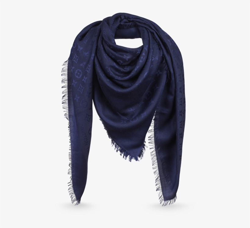 Monogram Shawl Via Louis Vuitton - Navy Blue Louis Vuitton Scarf, transparent png #4506133