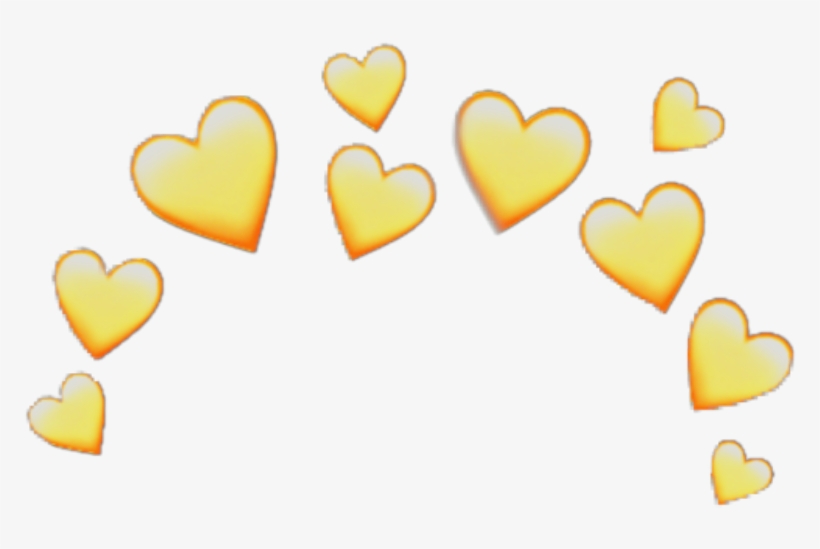 Yellow Heart Crown Heartcrown Emoji Iphone Random Stick - Yellow Heart Crown Png, transparent png #4507197