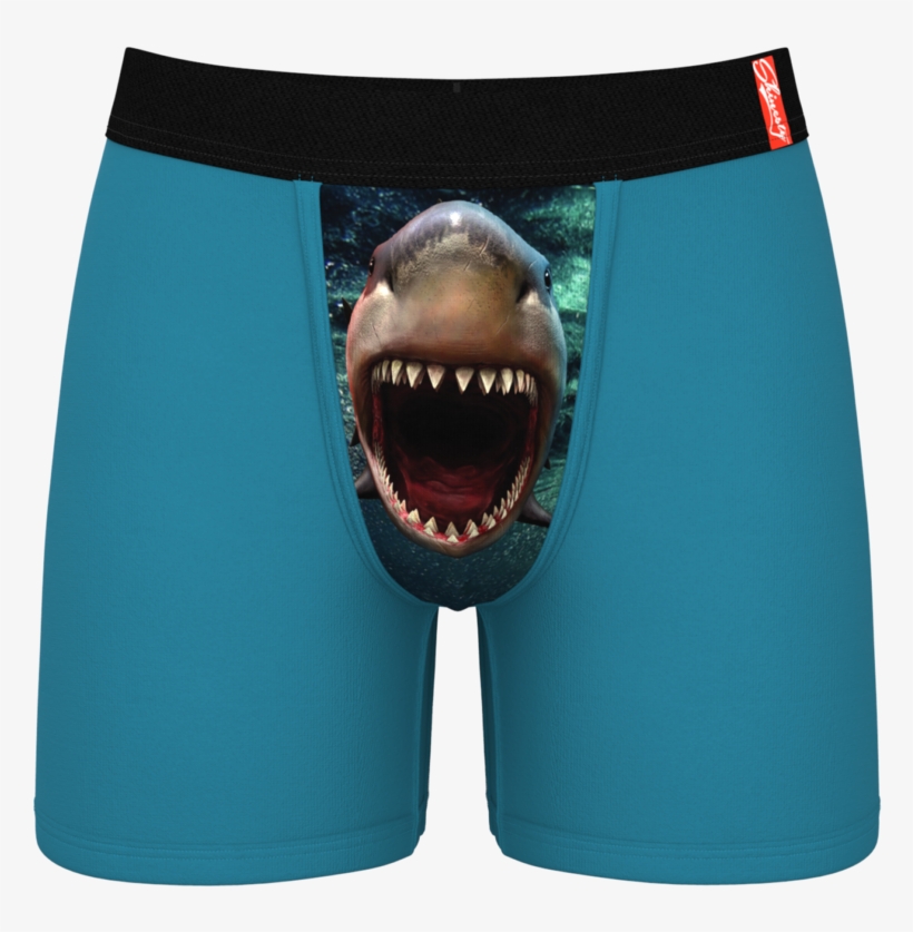 Men's Shark Print Ball Hammock Boxer Briefs - Undergarment, transparent png #4510282
