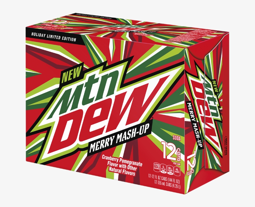 Mountain Dew Merry Mash-up Is Here For The Holidays - Mountain Dew 12 Pack Cans, transparent png #4512447