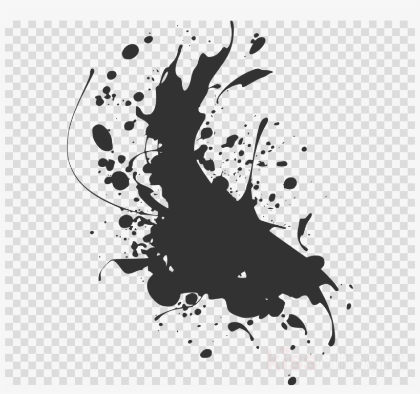 Download Paint Splatter Clipart Watercolor Painting - Black Paint Splatter Png, transparent png #4512679