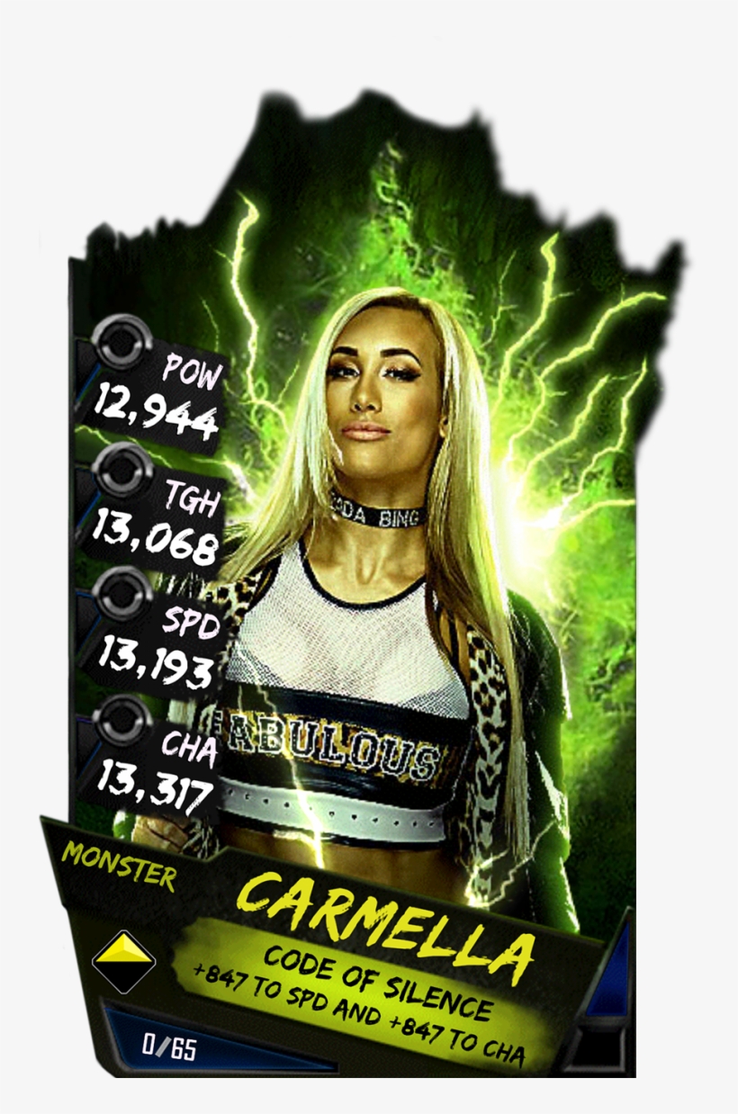 Carmella S4 17 Monster - Wwe Supercard Monster Cards, transparent png #4513656