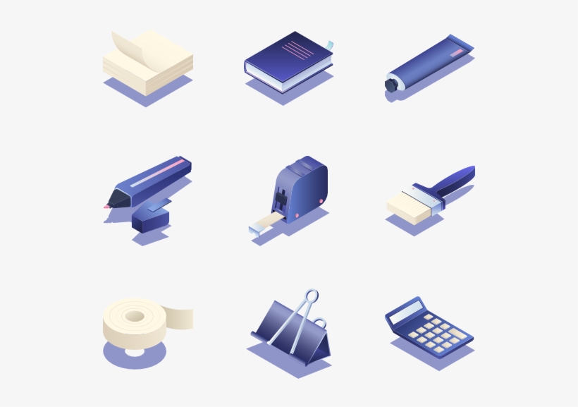 Stationery Isometric - Stationery, transparent png #4513657