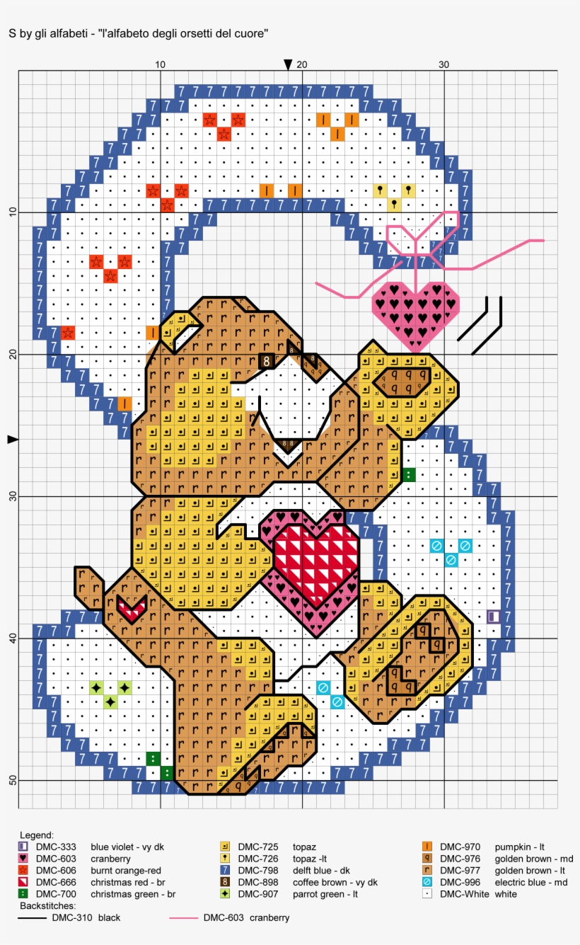 Alfabeto Degli Orsetti Del Cuore - Care Bear Alphabets Cross Stitch Patterns Free, transparent png #4514264
