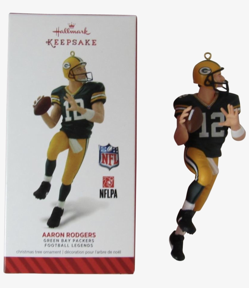 Hallmark Keepsake Aaron Rodgers Green Bay Packers Football - Hallmark Ornaments Green Bay Packers, transparent png #4516898