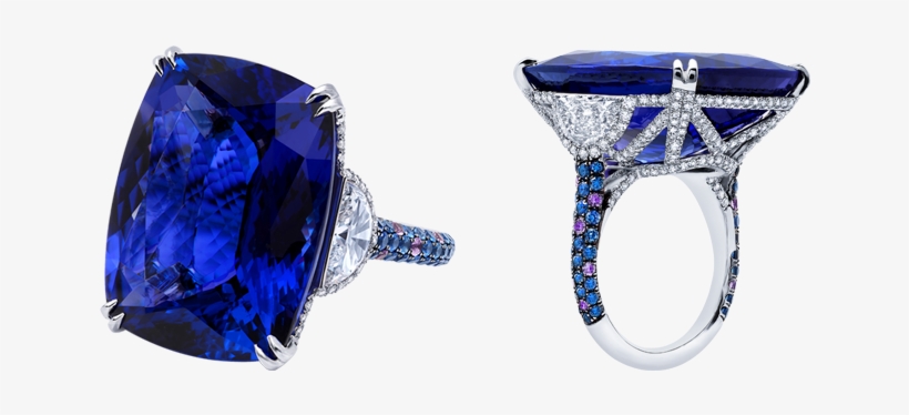 Cushion Cut Tanzanite, - 20ct Cocktail Party Ring Inspired 925 Sterling Silver, transparent png #4517921