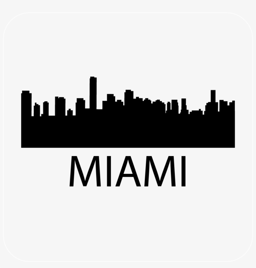 Miami Skyline Silhouette Png - Miami Skyline Decal, transparent png #4518384