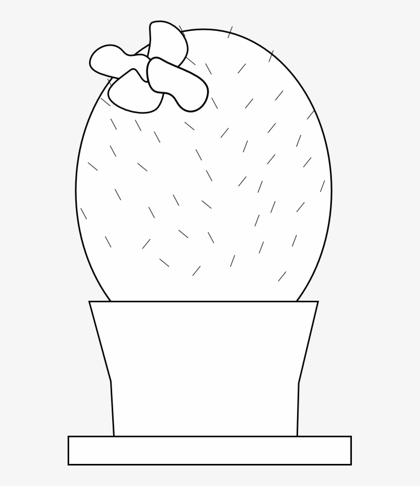 Cactus 3 Black White Line Art Flower 555px 46 - Cactus, transparent png #4519444