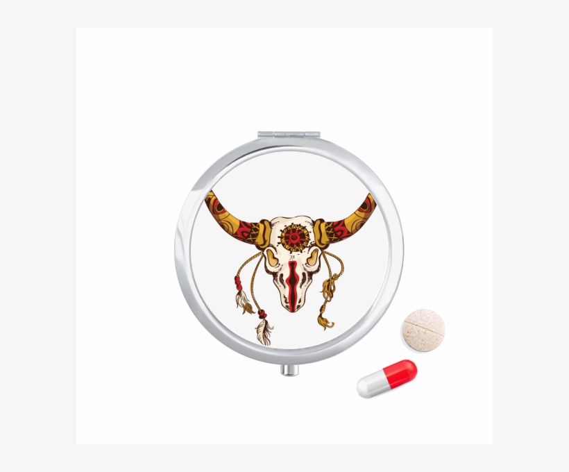 Native American Indian Animal Skull Travel Pocket Pill - Gift, transparent png #4519601