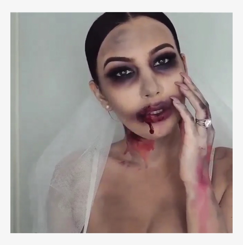 Girl Zombies Makeup - Dead Bride Halloween Makeup, transparent png #4519679