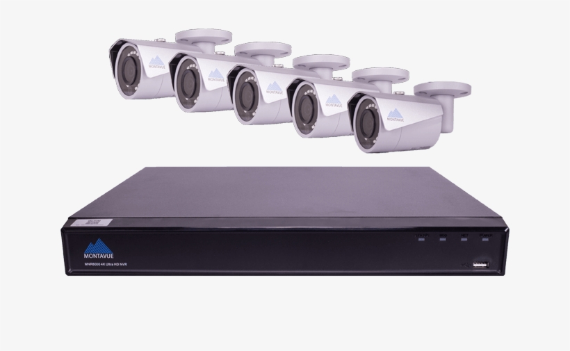 Montavue 4k Ultra Hd Ip Nvr Surveillance System W/ - Closed-circuit Television, transparent png #4521003