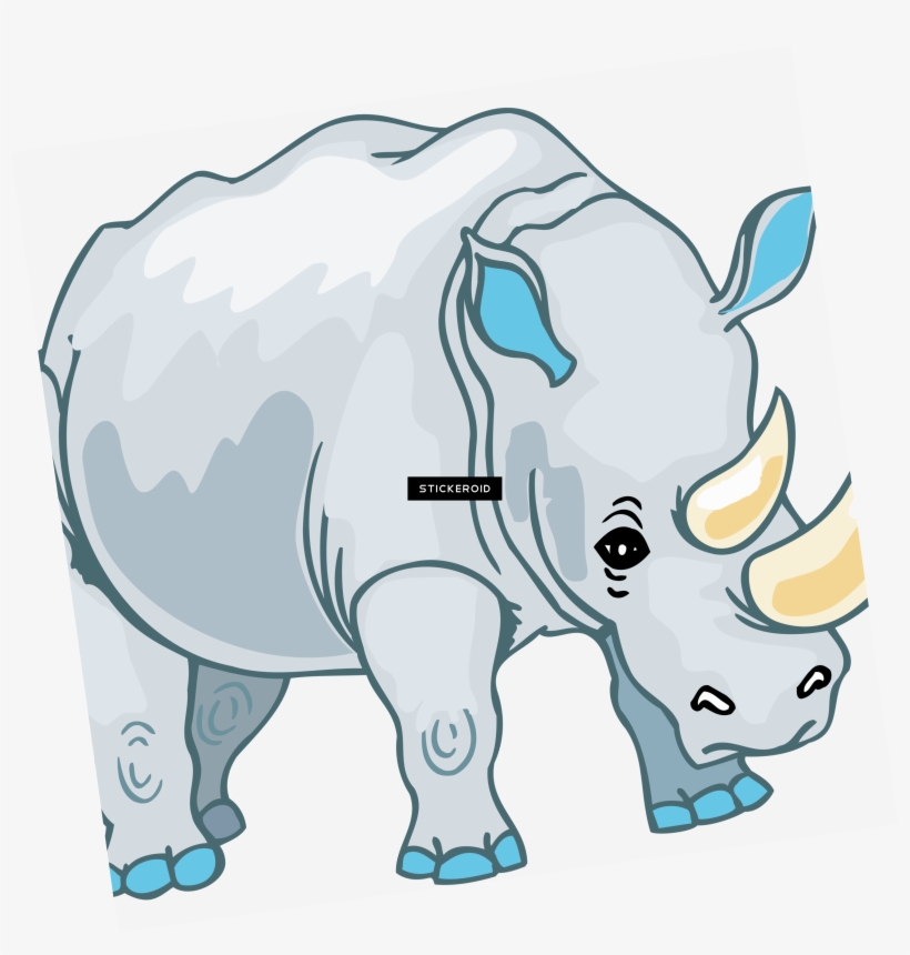 Rhino Cartoon - White Rhinoceros, transparent png #4523813