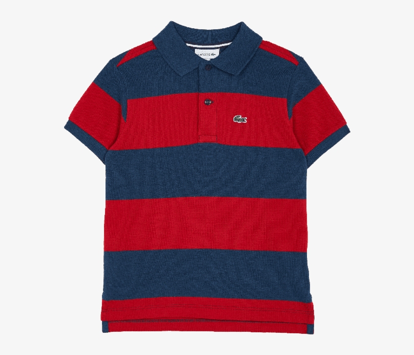 Navy & Red Striped Petit Pique Polo Shirt - Polo Shirt, transparent png #4524227