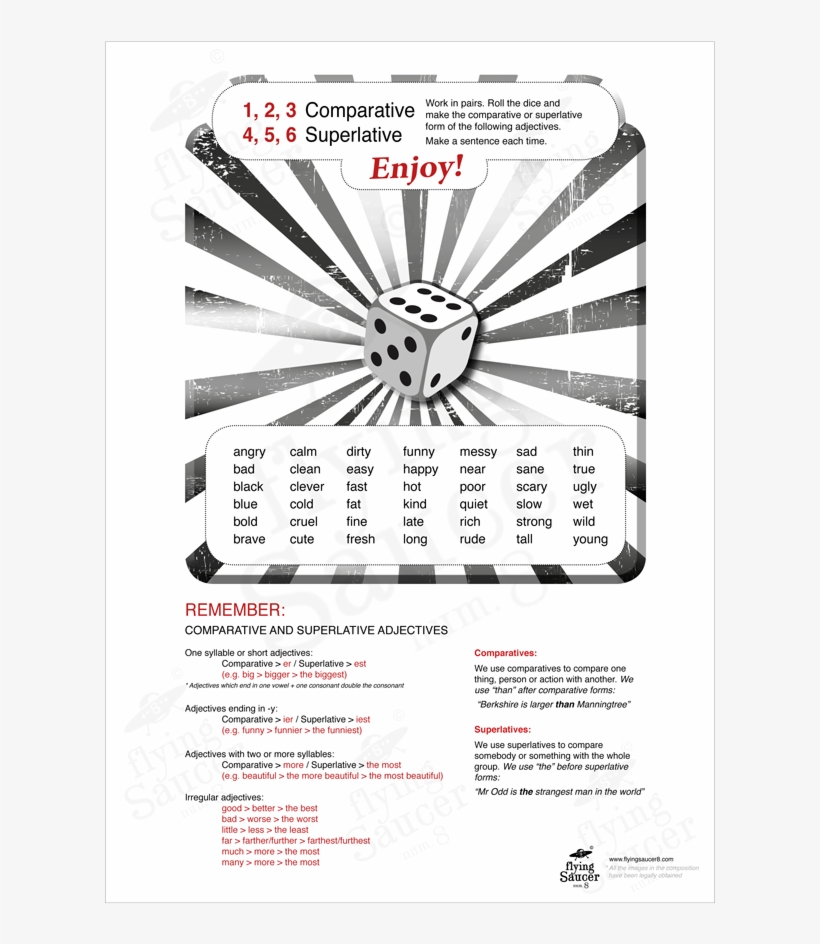 Comparative Superlative Adjectives Game Flyingsaucer - Comparative, transparent png #4524431
