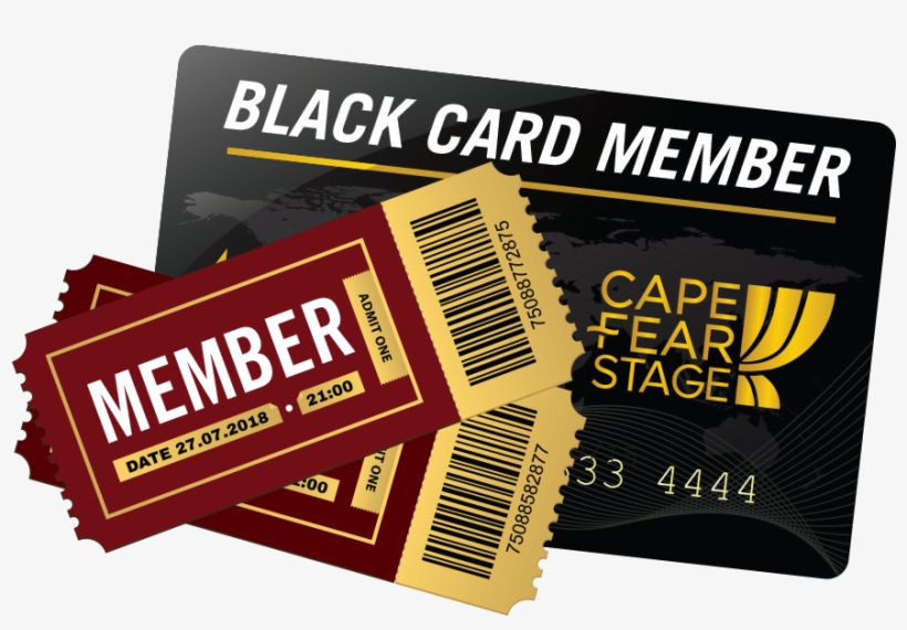 Black Card Members - Black And Gold Ticket, transparent png #4525402