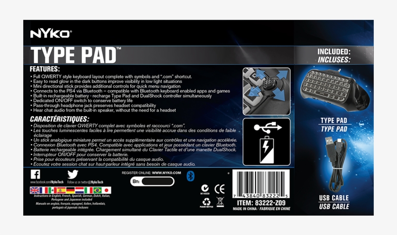Type Pad For Playstation®4 - Nyko Ps4 Type Pad (ps4), transparent png #4525769