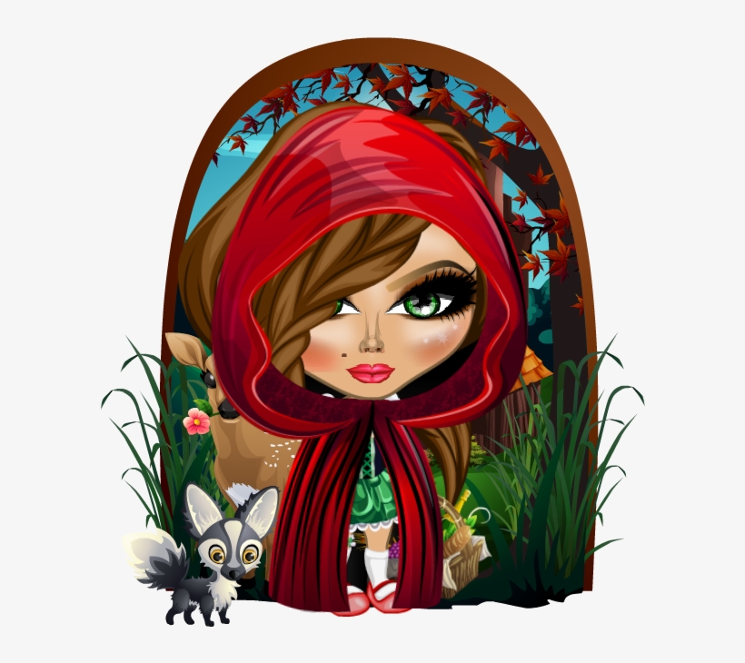 Little Red Riding Hood Before She Runs Into The Wolf - Illustration, transparent png #4526018