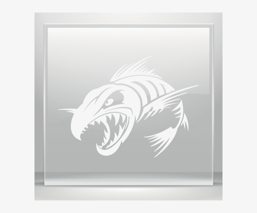 Simple Color Vinyl Aggressive Fish Skeleton - Vinyl Stickers Decals ...