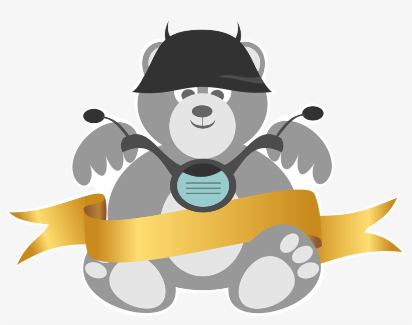 Bear,free Vector Graphics,free - Urso Motociclista, transparent png #4526498