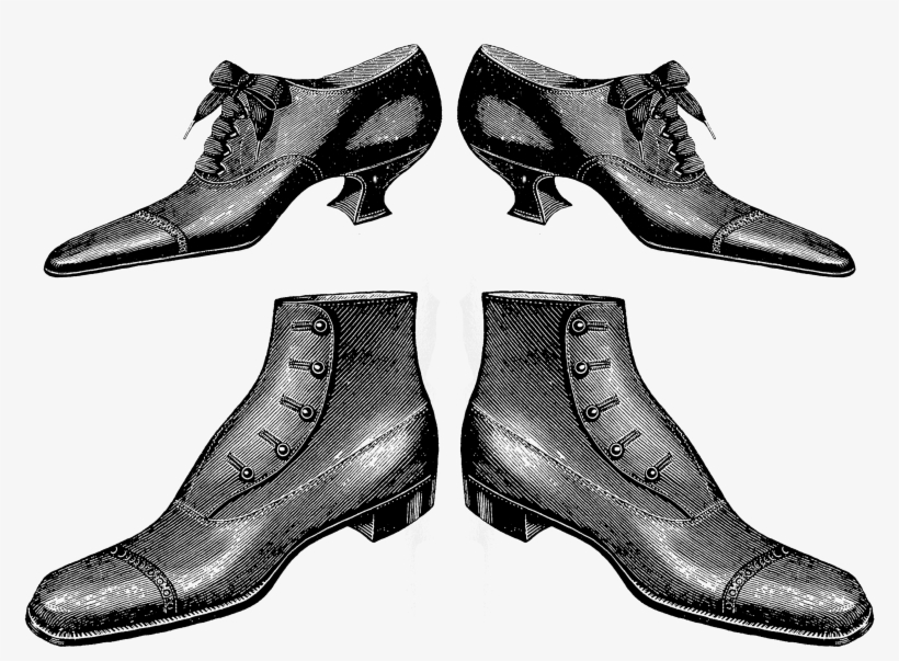 2787 Shoes Man Woman Victorian Era Free Vintage Clip, transparent png #4526642