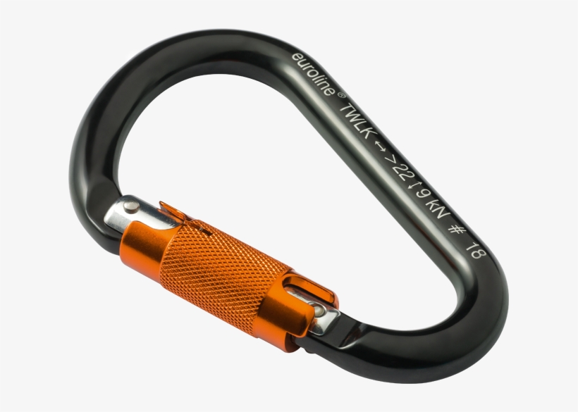 Tx Carabiner Twistlock Alu Hms Black/orange - Black And Orange Carabiner, transparent png #4526727