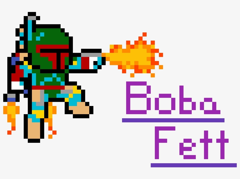Boba Fett - Boba Fett Minecraft Pixel Art, transparent png #4531233