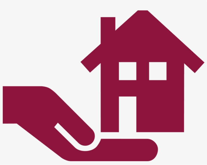 Dark Grey House On A Hand - Real Estate House Icon, transparent png #4531436